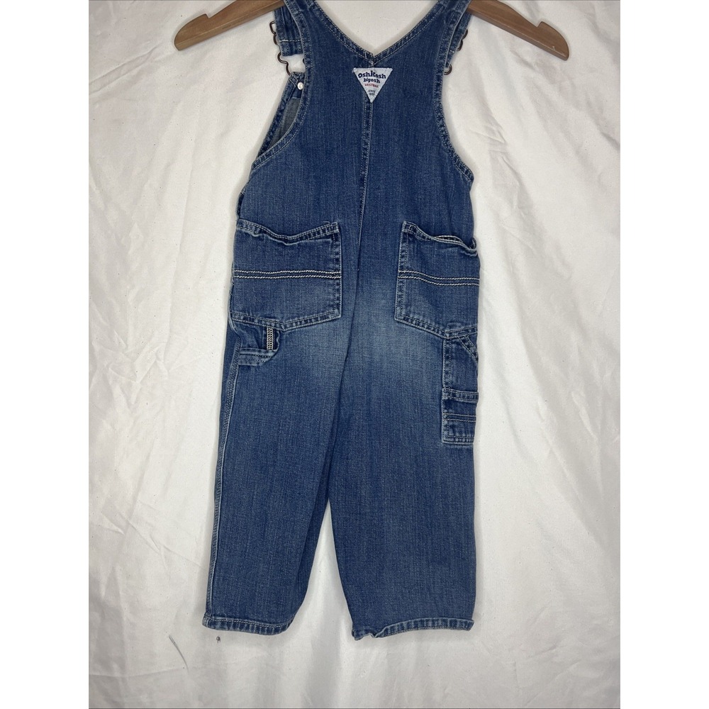 Oshkosh Toddler Boys or Girls Blue Denim Bib Overalls (Size 24 Months) - Picture 5 of 13